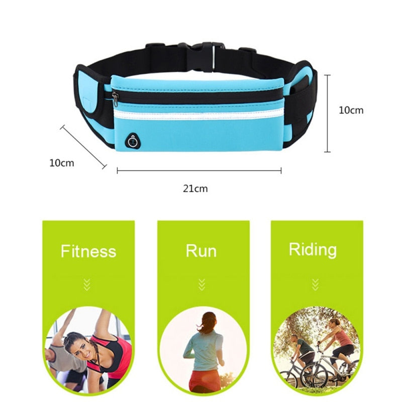Running Belt Bag with Bottle Holder & Key Pocket by HitMyNeed