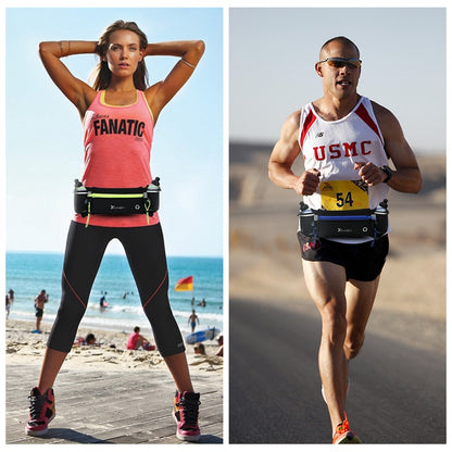 Running Belt with 2 Bottles and Reflective Zipper by HitMyNeed