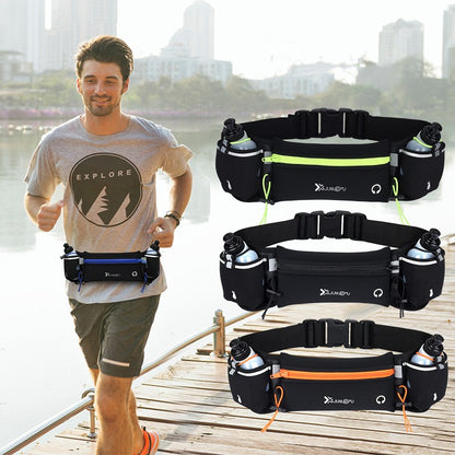 Running Belt with 2 Bottles and Reflective Zipper by HitMyNeed