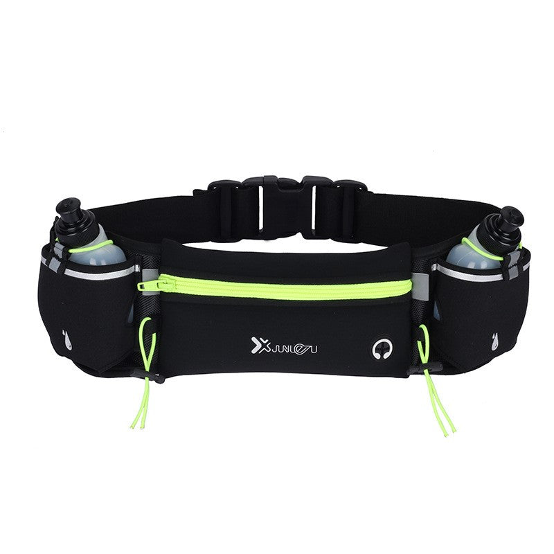 Running Belt with 2 Bottles and Reflective Zipper green-and-2-bottle by HitMyNeed