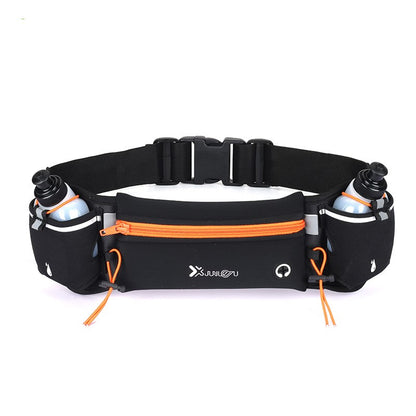 Running Belt with 2 Bottles and Reflective Zipper orange-and-2-bottle by HitMyNeed