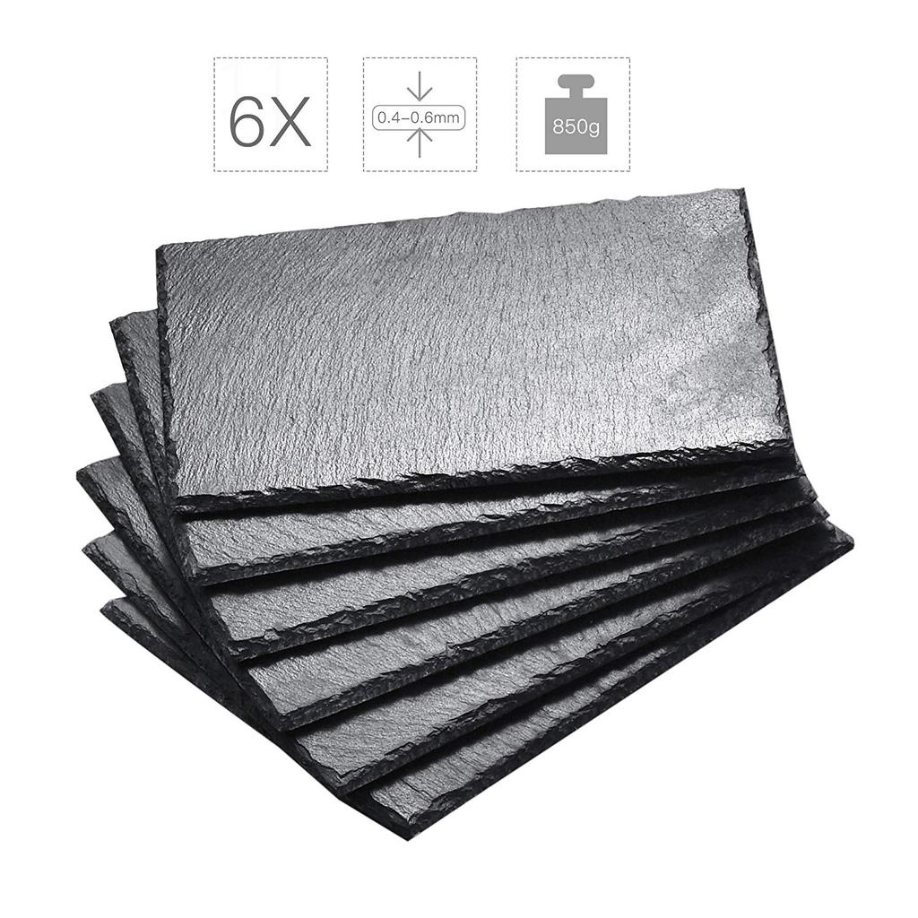 Rustic Black Slate Serving Plates Set of 6 by HitMyNeed