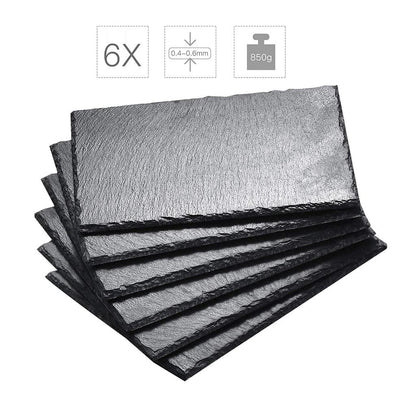 Rustic Black Slate Serving Plates Set of 6 by HitMyNeed
