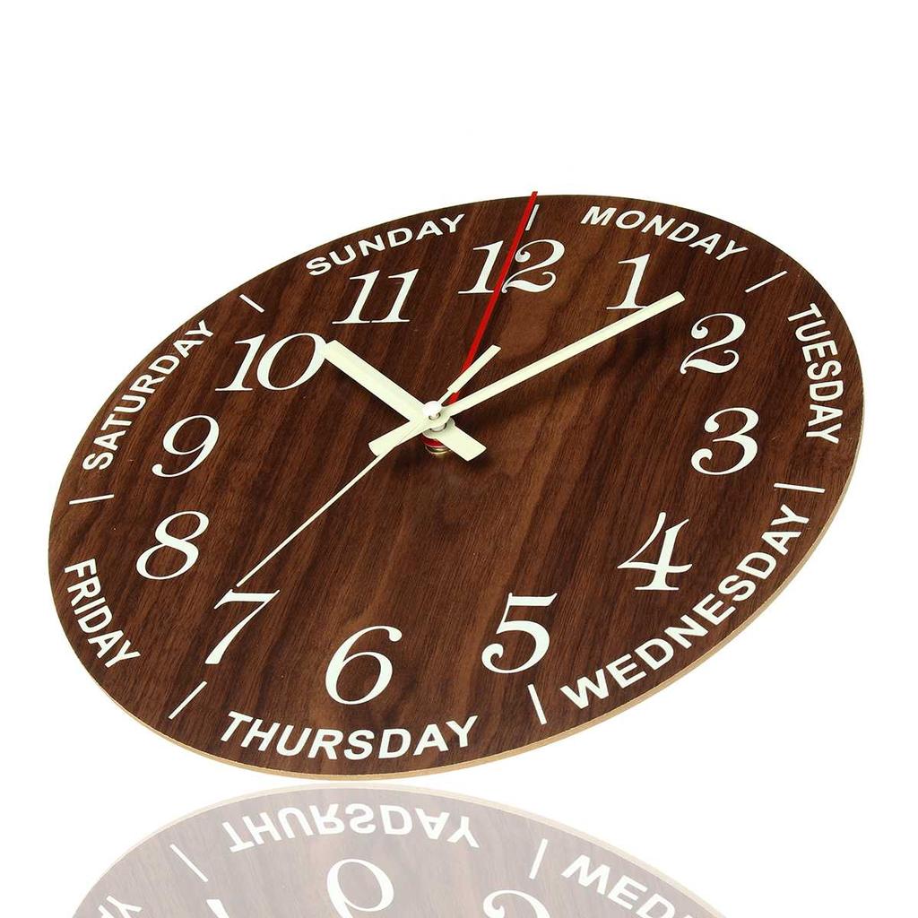 Rustic Glow in the Dark Wooden Wall Clock 12 inch by HitMyNeed