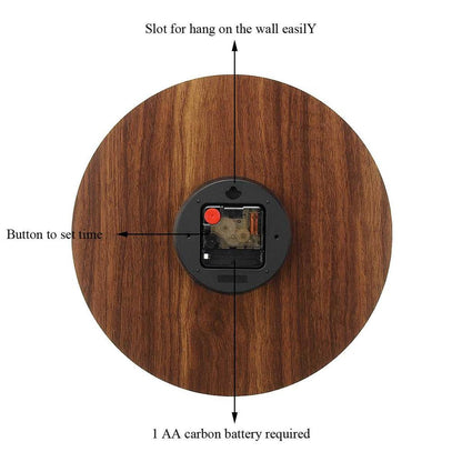 Rustic Glow in the Dark Wooden Wall Clock 12 inch by HitMyNeed