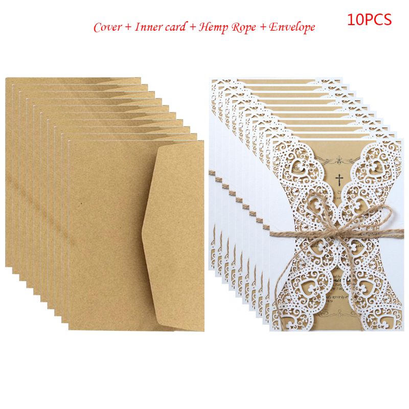Rustic Laser-Cut Wedding Invitation Envelopes Set by HitMyNeed