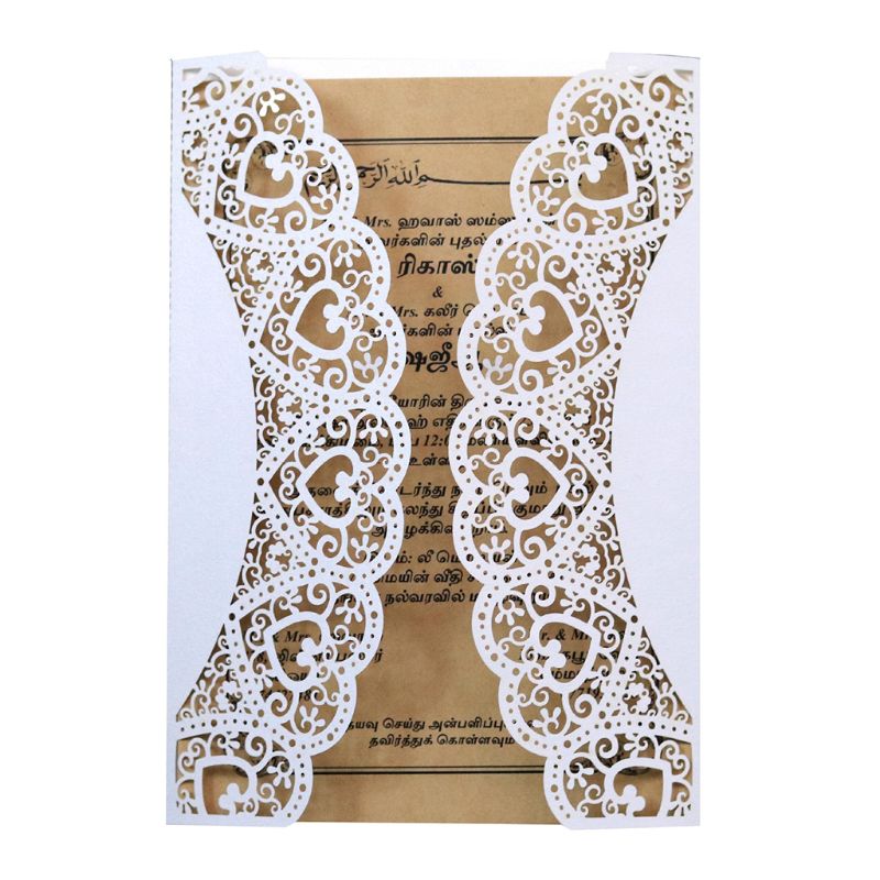 Rustic Laser-Cut Wedding Invitation Envelopes Set by HitMyNeed