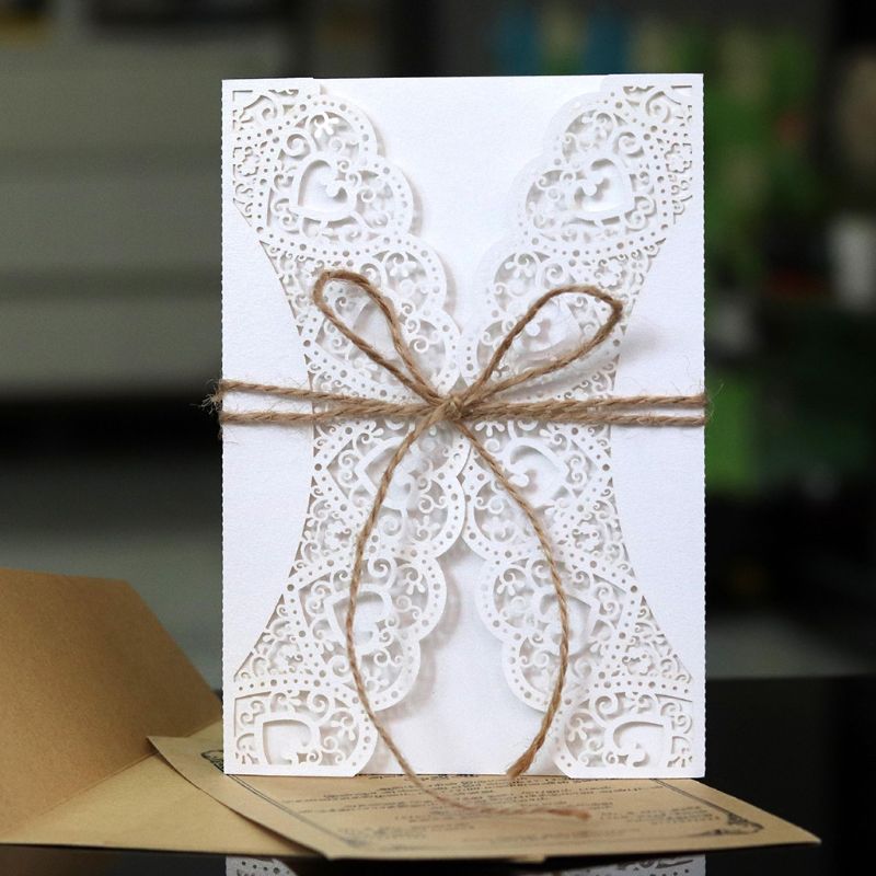 Rustic Laser-Cut Wedding Invitation Envelopes Set by HitMyNeed
