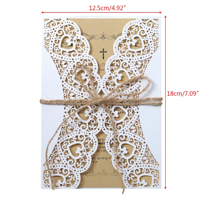 Rustic Laser-Cut Wedding Invitation Envelopes Set by HitMyNeed