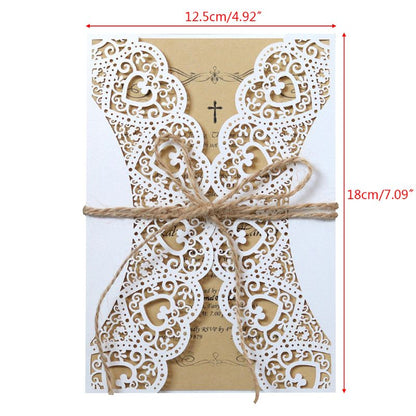 Rustic Laser-Cut Wedding Invitation Envelopes Set by HitMyNeed