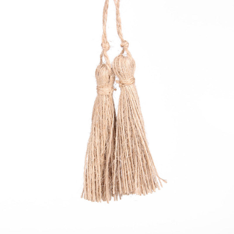 Rustic Natural Jute Tassels Set of 6 by HitMyNeed