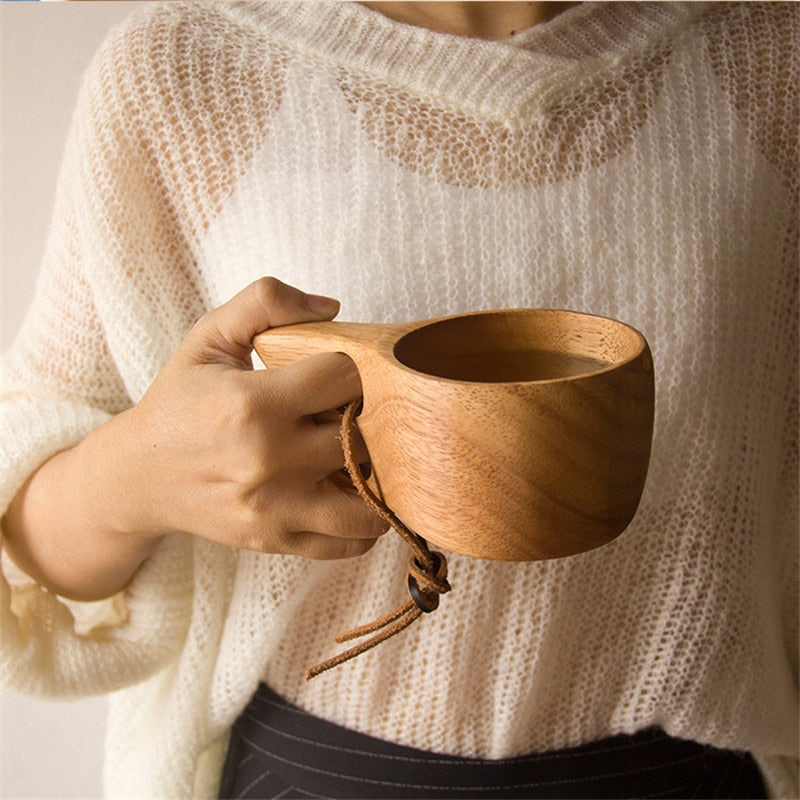 Rustic Wooden Coffee Mug Set of 4 by HitMyNeed