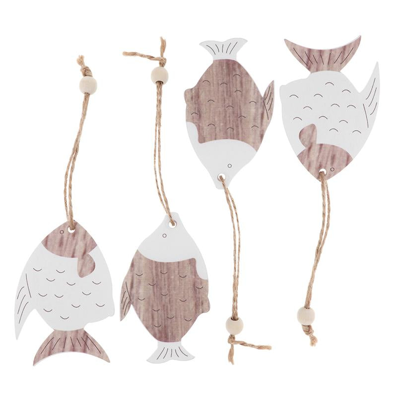 Rustic Wooden Fish Wall Decor Set of 4 by HitMyNeed