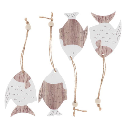 Rustic Wooden Fish Wall Decor Set of 4 by HitMyNeed