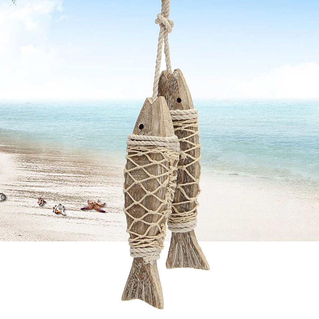 Rustic Wooden Hanging Fish Wall Decor by HitMyNeed