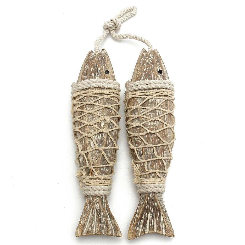 Rustic Wooden Hanging Fish Wall Decor by HitMyNeed