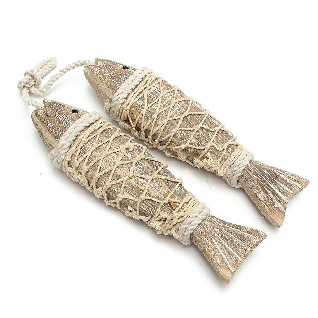 Rustic Wooden Hanging Fish Wall Decor by HitMyNeed