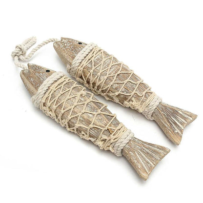 Rustic Wooden Hanging Fish Wall Decor by HitMyNeed