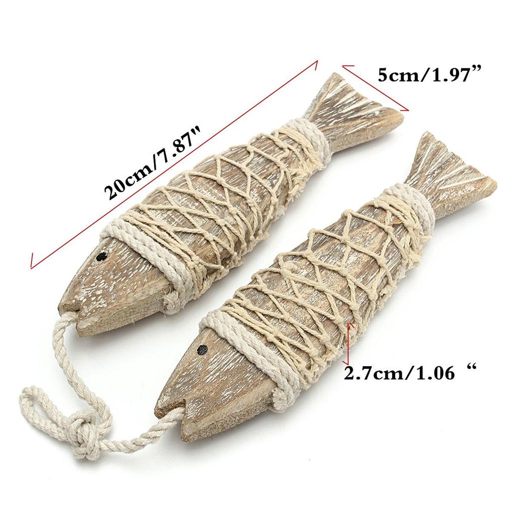 Rustic Wooden Hanging Fish Wall Decor by HitMyNeed