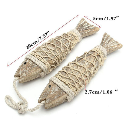 Rustic Wooden Hanging Fish Wall Decor by HitMyNeed