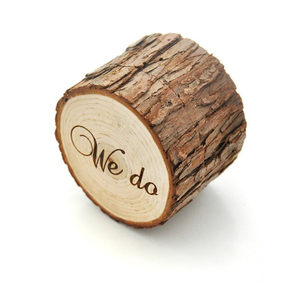 Rustic Wooden Wedding Ring Holder Box by HitMyNeed