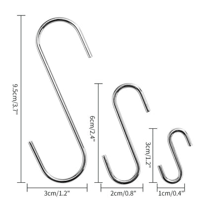 S Shaped Metal Hooks Set of 13 for Kitchen Storage by HitMyNeed