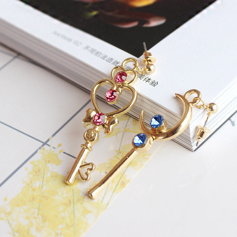 Sailor Moon Mismatched Alloy Dangle Earrings by HitMyNeed