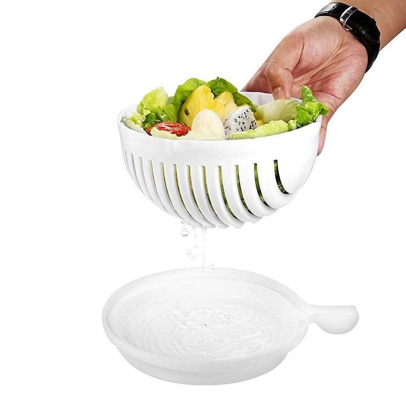 Salad Chopper Bowl and Drain Basket Container by HitMyNeed