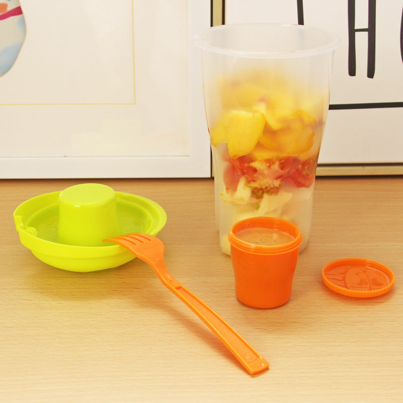 Salad Container with Sauce Cup and Fork, 750ml by HitMyNeed