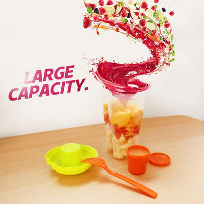 Salad Container with Sauce Cup and Fork, 750ml by HitMyNeed