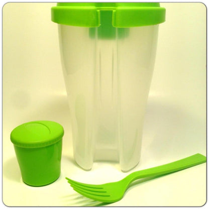 Salad Shaker Cup with Fork and Dressing Container by HitMyNeed
