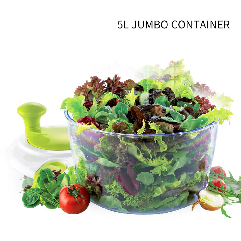 Salad Spinner Fruit and Vegetable Rinser, 5L by HitMyNeed