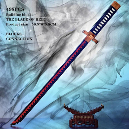 Samurai Katana Sword Building Block Display Set by HitMyNeed