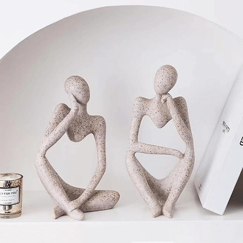 Sand Thinker Yoga Figurine Nordic Abstract Sculpture by HitMyNeed