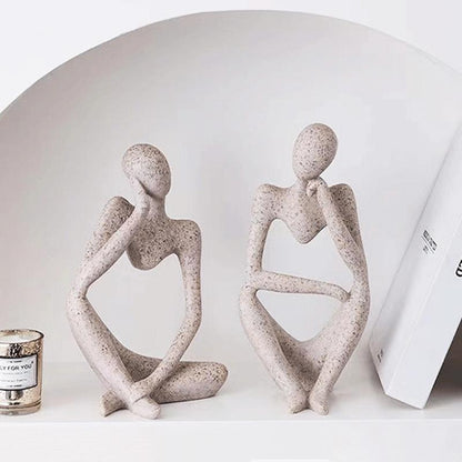 Sand Thinker Yoga Figurine Nordic Abstract Sculpture by HitMyNeed