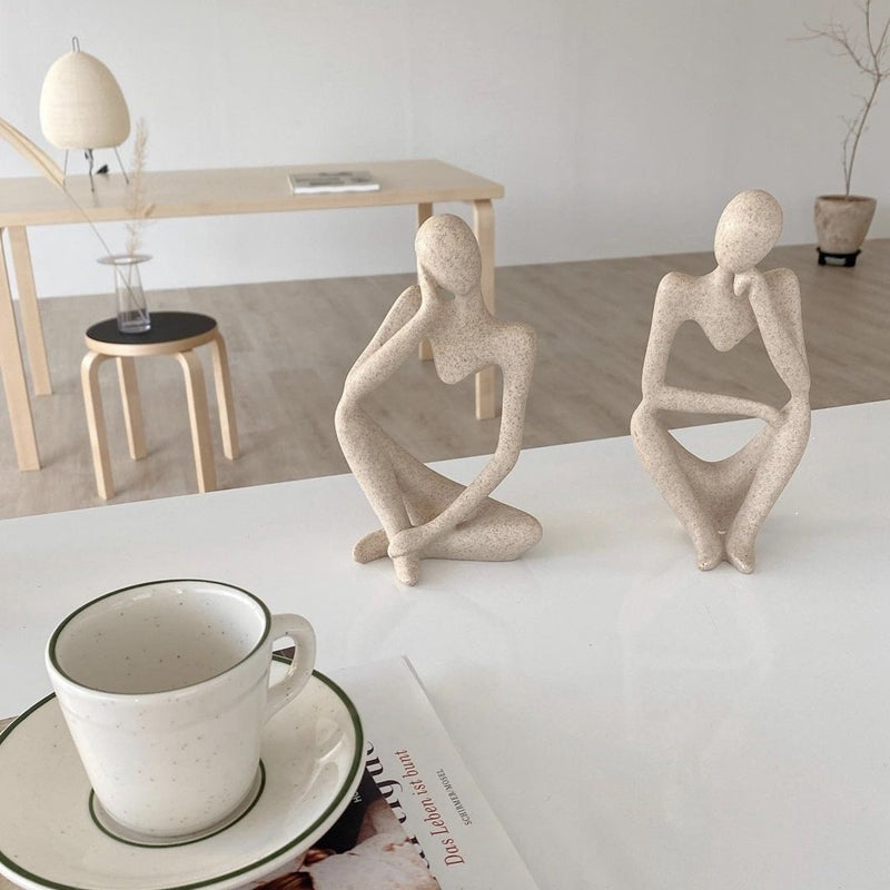 Sand Thinker Yoga Figurine Nordic Abstract Sculpture by HitMyNeed