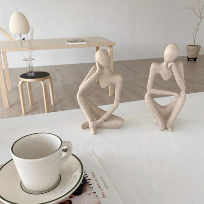 Sand Thinker Yoga Figurine Nordic Abstract Sculpture by HitMyNeed