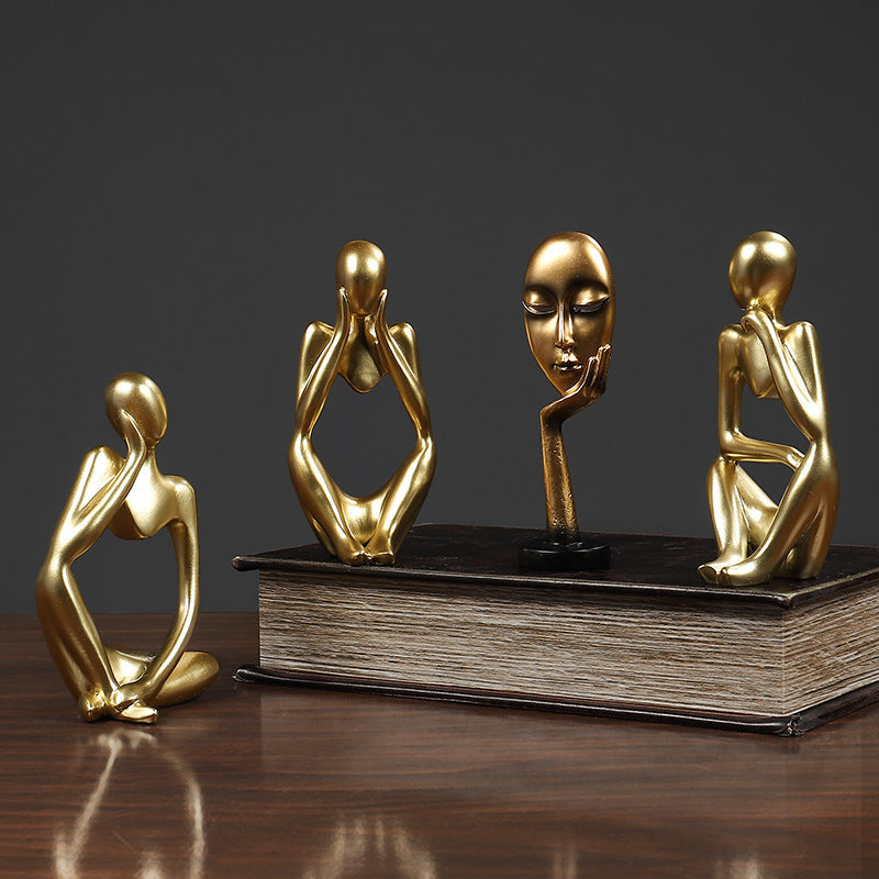 Sand Thinker Yoga Figurine Nordic Abstract Sculpture by HitMyNeed