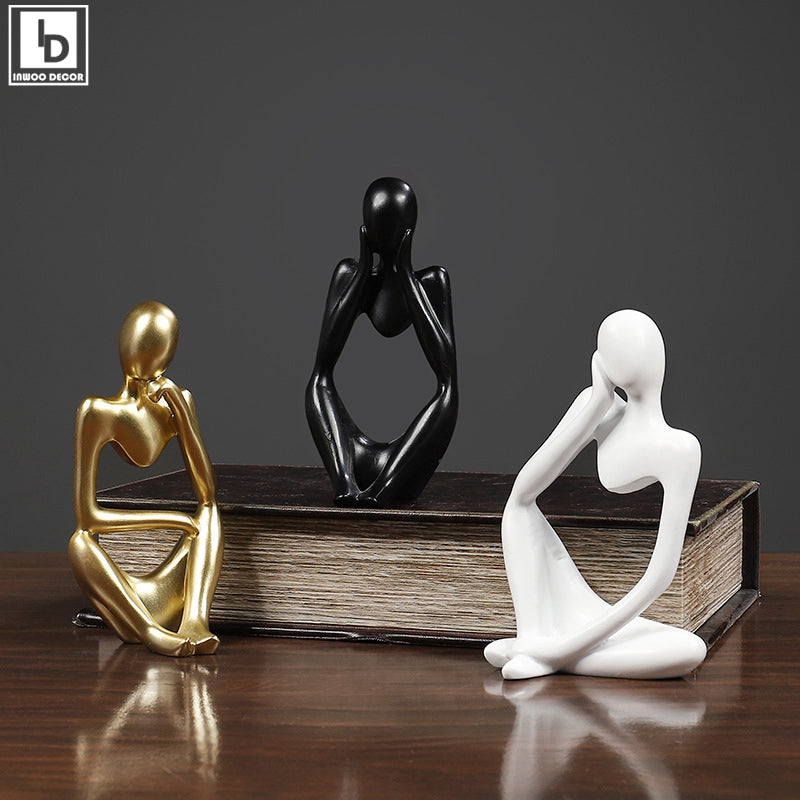 Sand Thinker Yoga Figurine Nordic Abstract Sculpture by HitMyNeed
