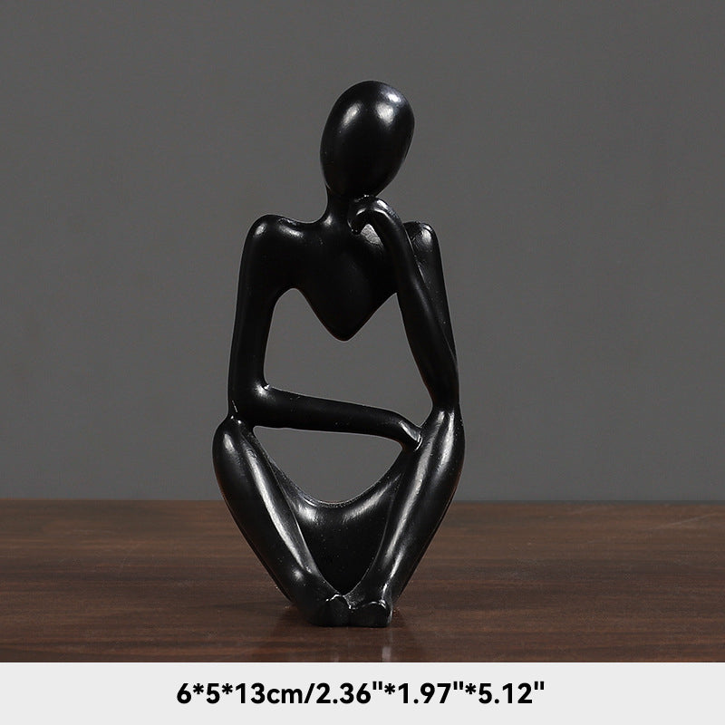 Sand Thinker Yoga Figurine Nordic Abstract Sculpture black-2 by HitMyNeed