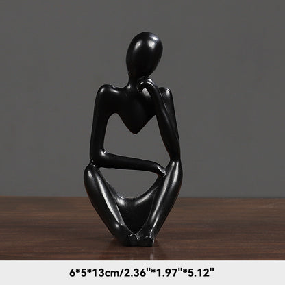 Sand Thinker Yoga Figurine Nordic Abstract Sculpture black-2 by HitMyNeed