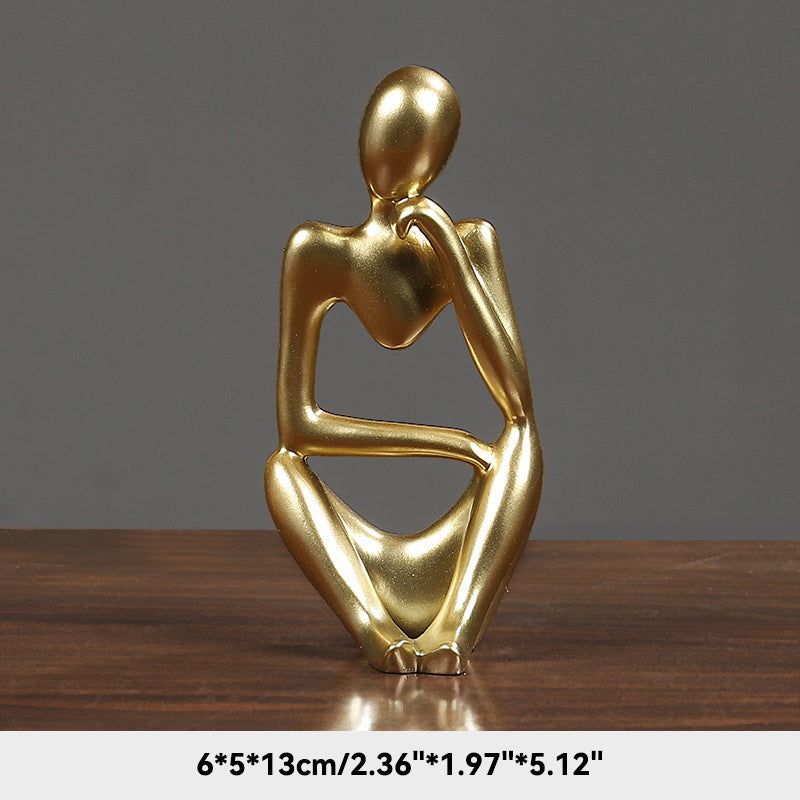 Sand Thinker Yoga Figurine Nordic Abstract Sculpture golden-2 by HitMyNeed