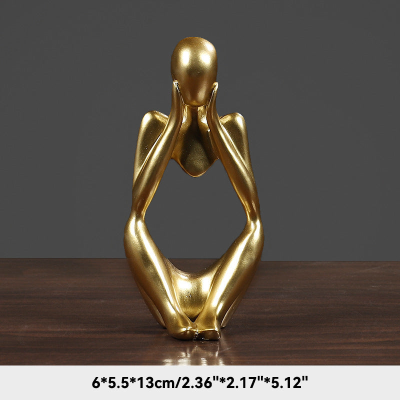 Sand Thinker Yoga Figurine Nordic Abstract Sculpture golden-3 by HitMyNeed