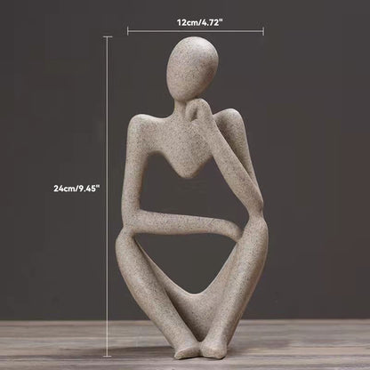 Sand Thinker Yoga Figurine Nordic Abstract Sculpture sand-color-large-1 by HitMyNeed