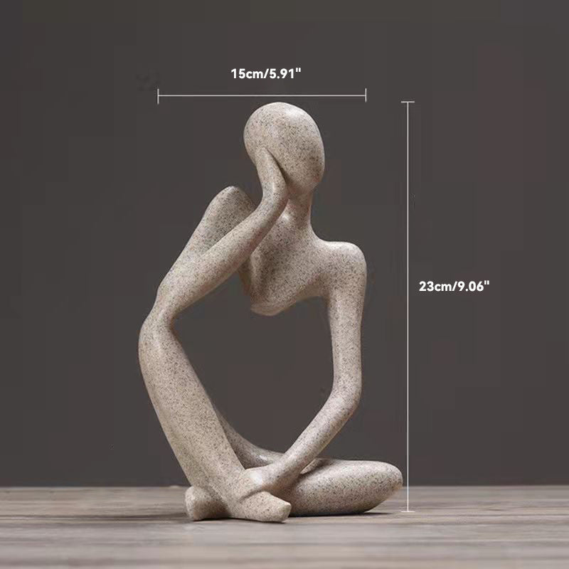 Sand Thinker Yoga Figurine Nordic Abstract Sculpture sand-color-large-2 by HitMyNeed