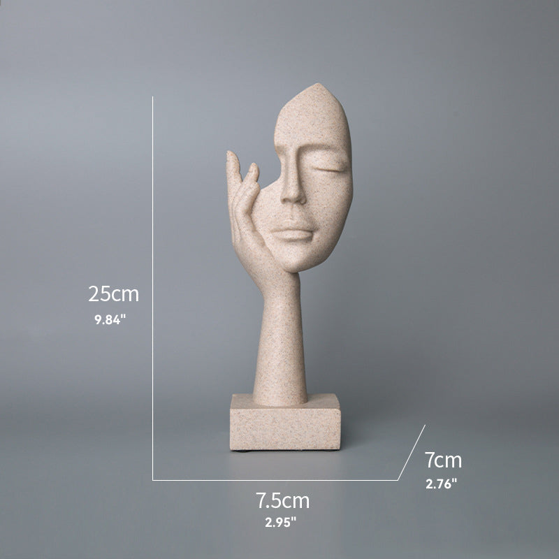 Sand Thinker Yoga Figurine Nordic Abstract Sculpture sand-color-large by HitMyNeed