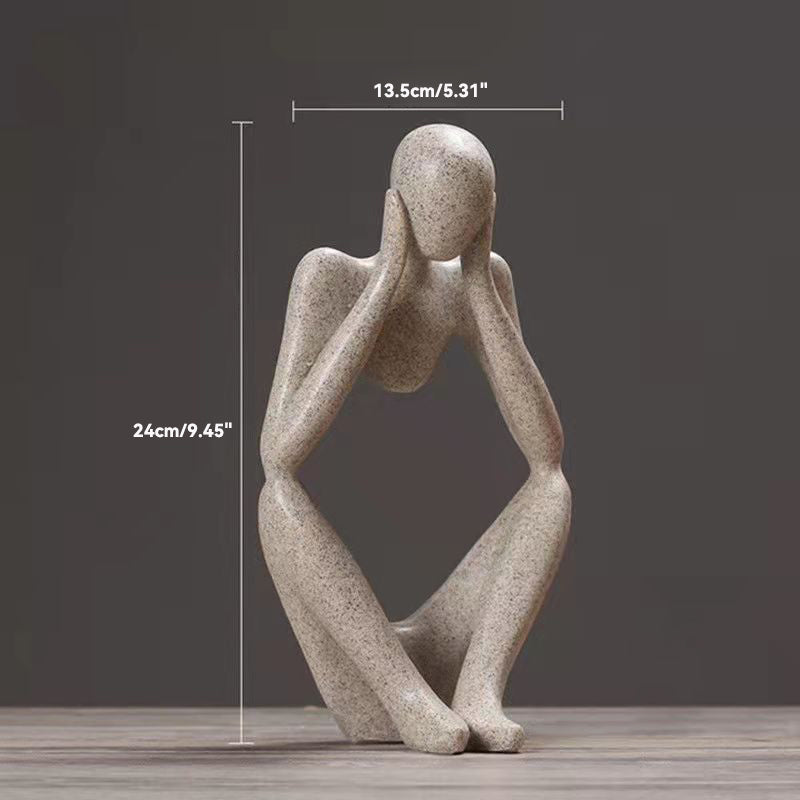 Sand Thinker Yoga Figurine Nordic Abstract Sculpture sand-color-large-3 by HitMyNeed