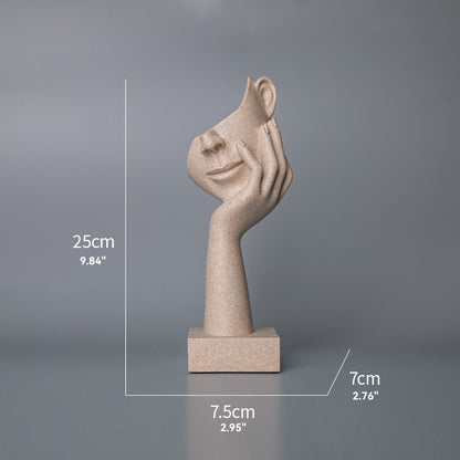 Sand Thinker Yoga Figurine Nordic Abstract Sculpture sand-color-large-366 by HitMyNeed