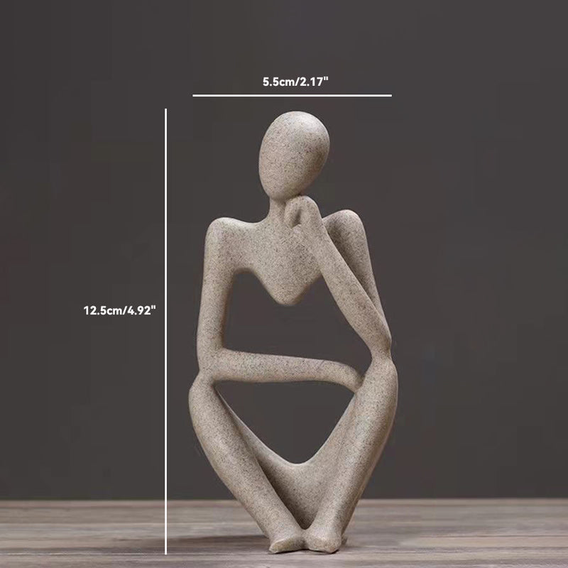 Sand Thinker Yoga Figurine Nordic Abstract Sculpture sand-color-small-1 by HitMyNeed