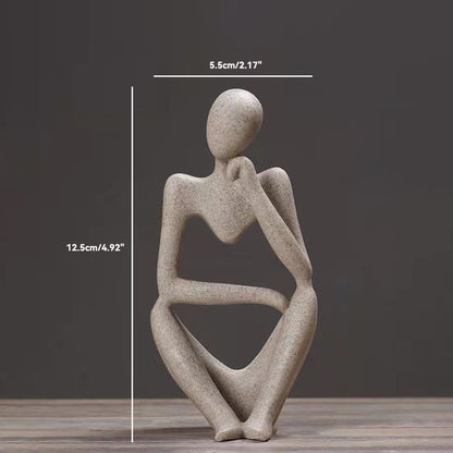 Sand Thinker Yoga Figurine Nordic Abstract Sculpture sand-color-small-1 by HitMyNeed